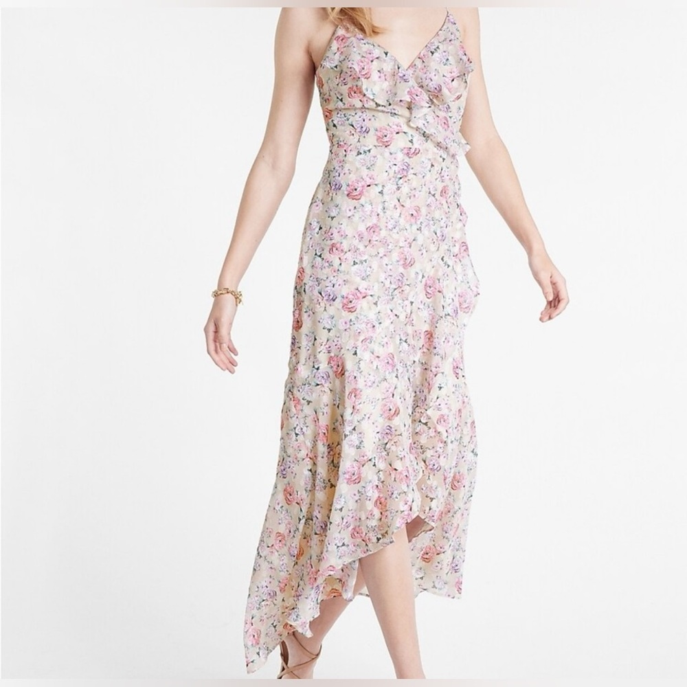 Express Pink and Purple Asymmetrical High-Low Sundress